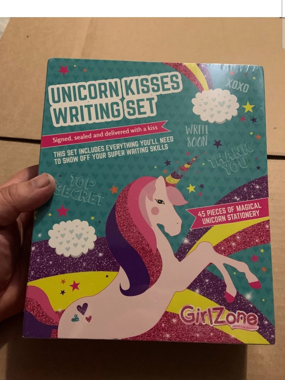 Girlzone Unicorn Kisses Writing Set- New / Sealed